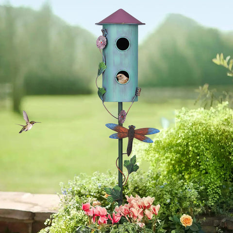 BAYN 57-inch birdhouse stake stands tall for easy bird watching.