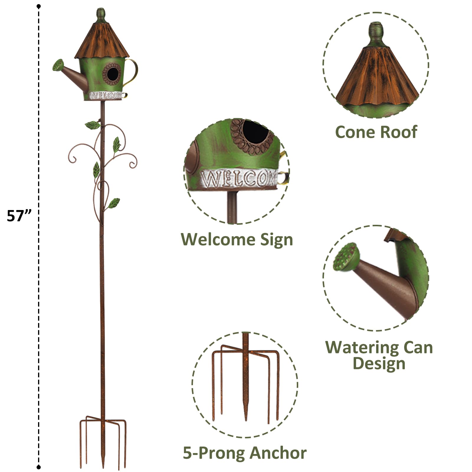BAYN green leaves pole enhances patio with rustic charm