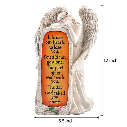 BAYN hand-painted angel statue adds a gentle glow to outdoor spaces