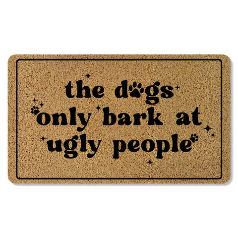 BAYOGITA funny dog welcome mat for the front door, welcoming guests.