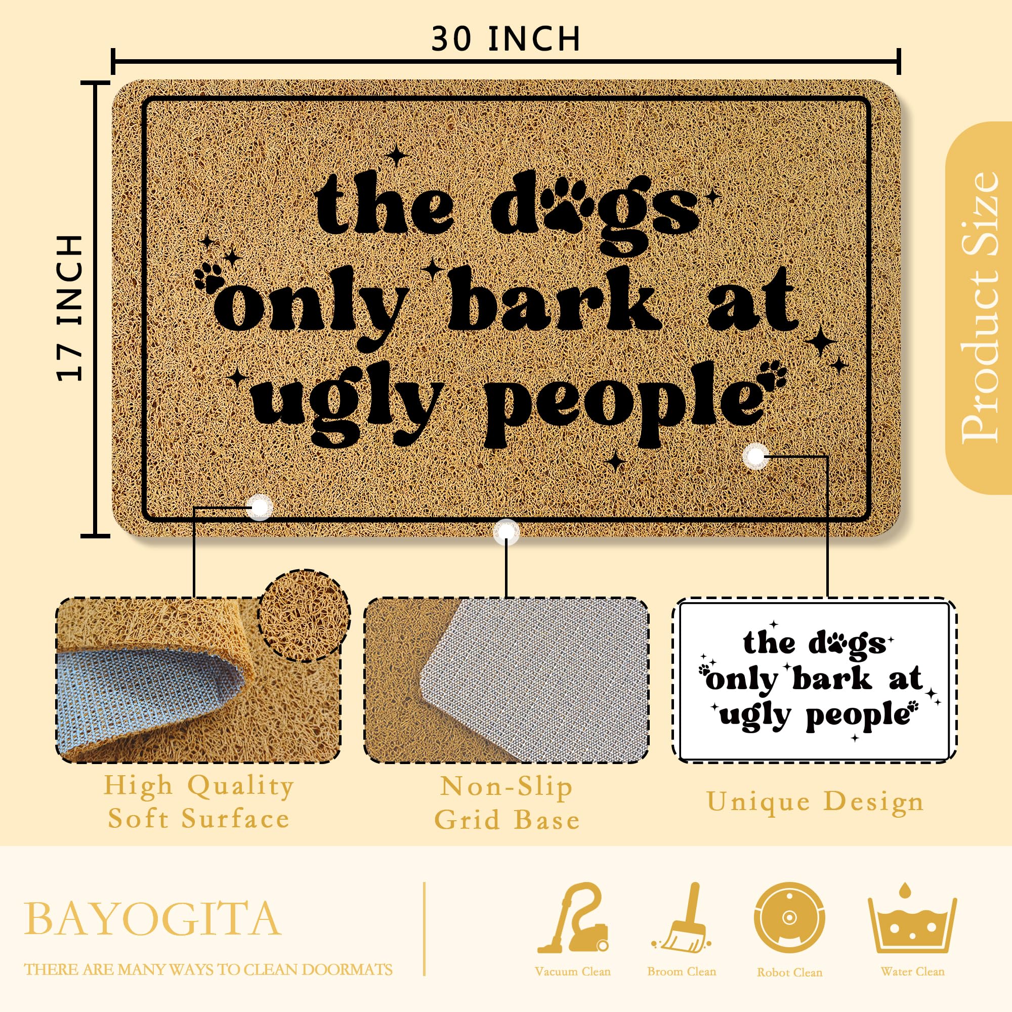 BAYOGITA waterproof anti-slip doormat keeps floors dry and safe.