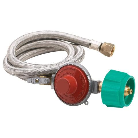 Bayou Classic M5HPR-1 48-inch stainless braided hose for dependable propane delivery during outdoor cooking