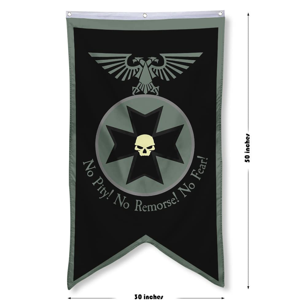 Bayyon Black Templars banner flag close-up design highlighting vibrant print details