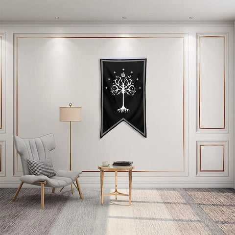 Bayyon banner flag for home office adds bold character and ambiance.