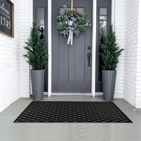 Bazasa farmhouse entryway decor rug suitable for indoor and outdoor use.