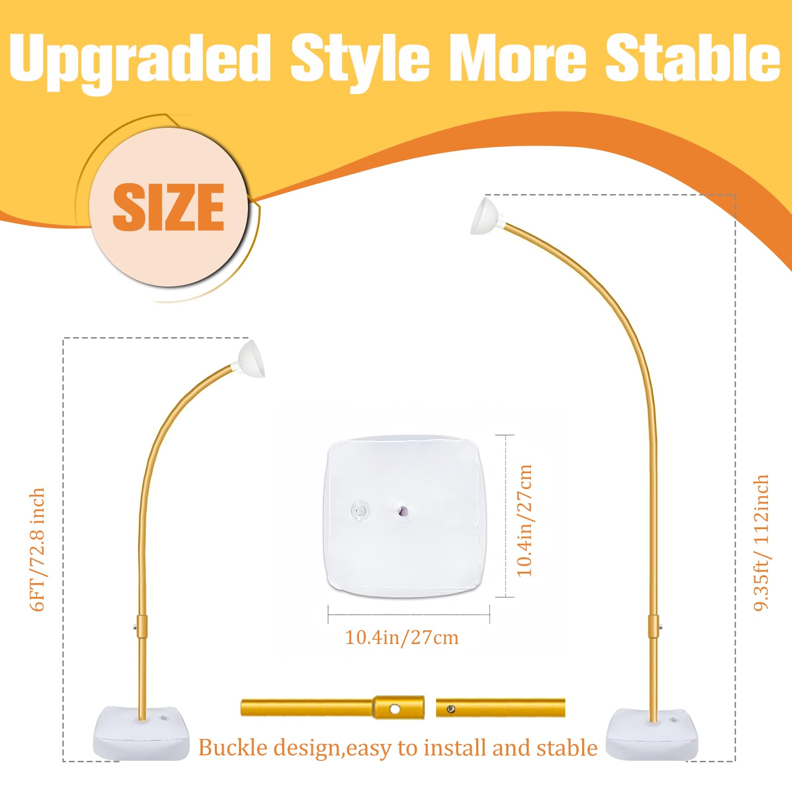 Bazen square water bags stabilize the arch for steady setups outdoors or indoors.