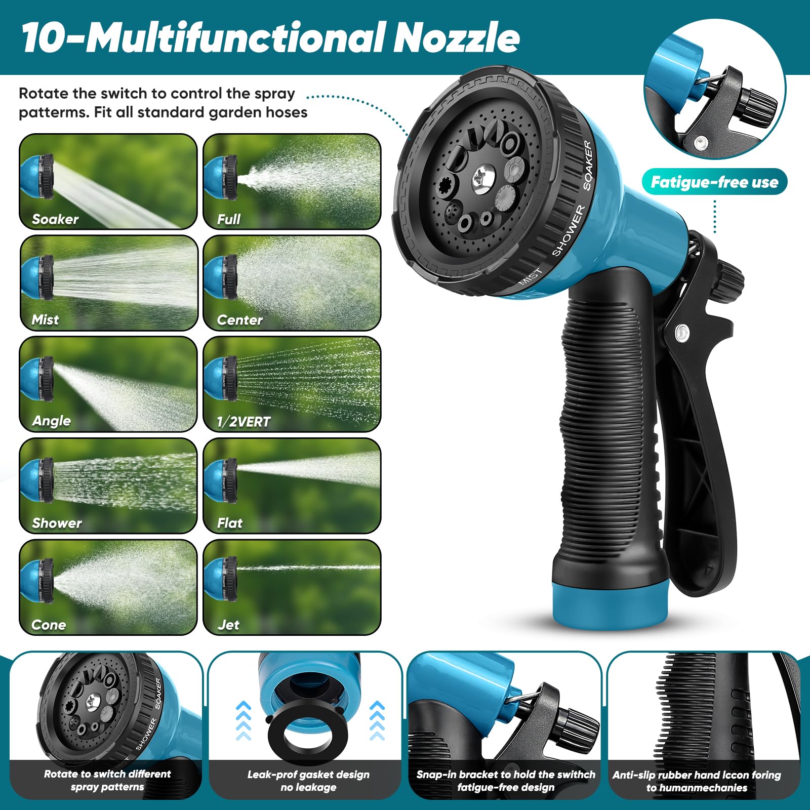 Bazolota garden hose 600psi burst pressure supports strong water flow.