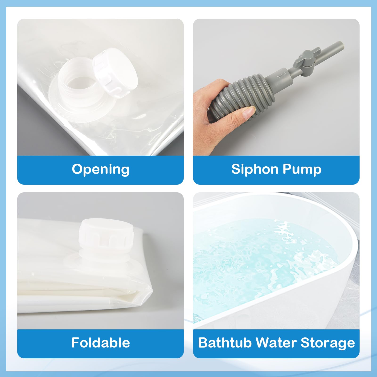 Bbbyddd emergency fill-tube setup enables fast faucet filling.