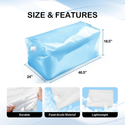 Bbbyddd multiuse water bag setup for camping and gardening.