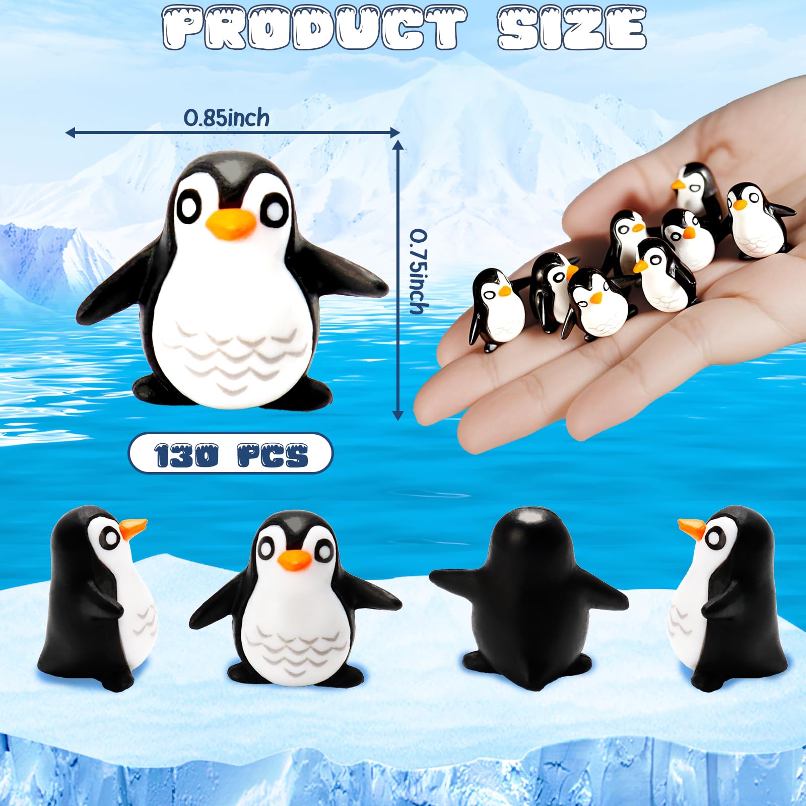 Bbiamsleep 130-piece penguin collection shows tiny figures for fairy gardens.