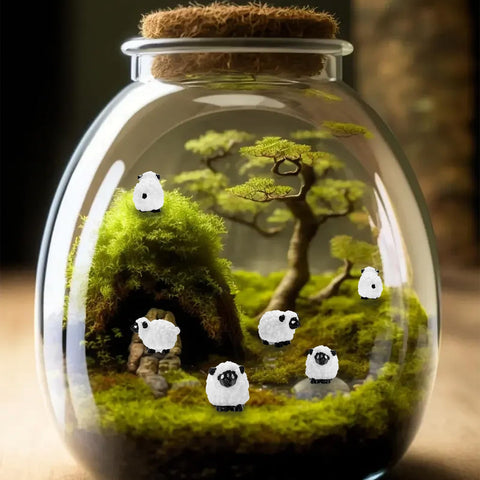 Bbiamsleep compact resin sheep figures pack for DIY crafts.