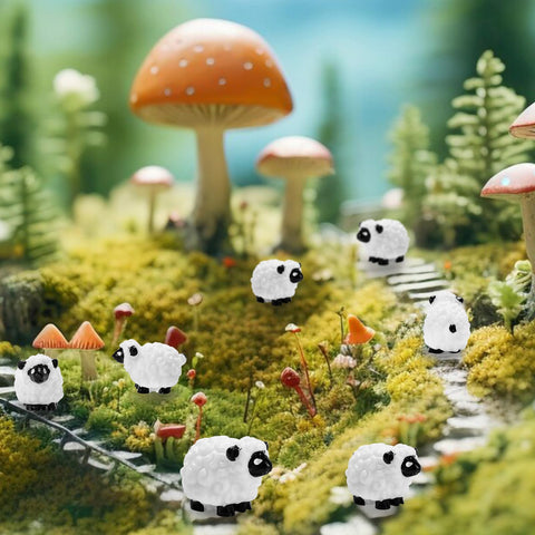 Bbiamsleep micro landscape sheep figures brighten tiny dioramas.