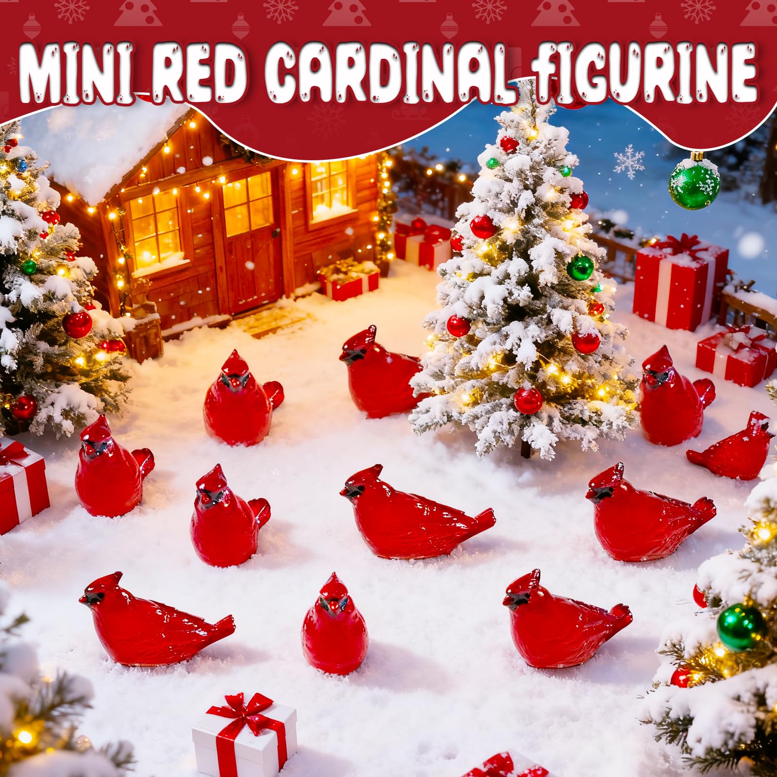 Bbiamsleep mini red cardinal ornament on tree, ideal stocking gift idea