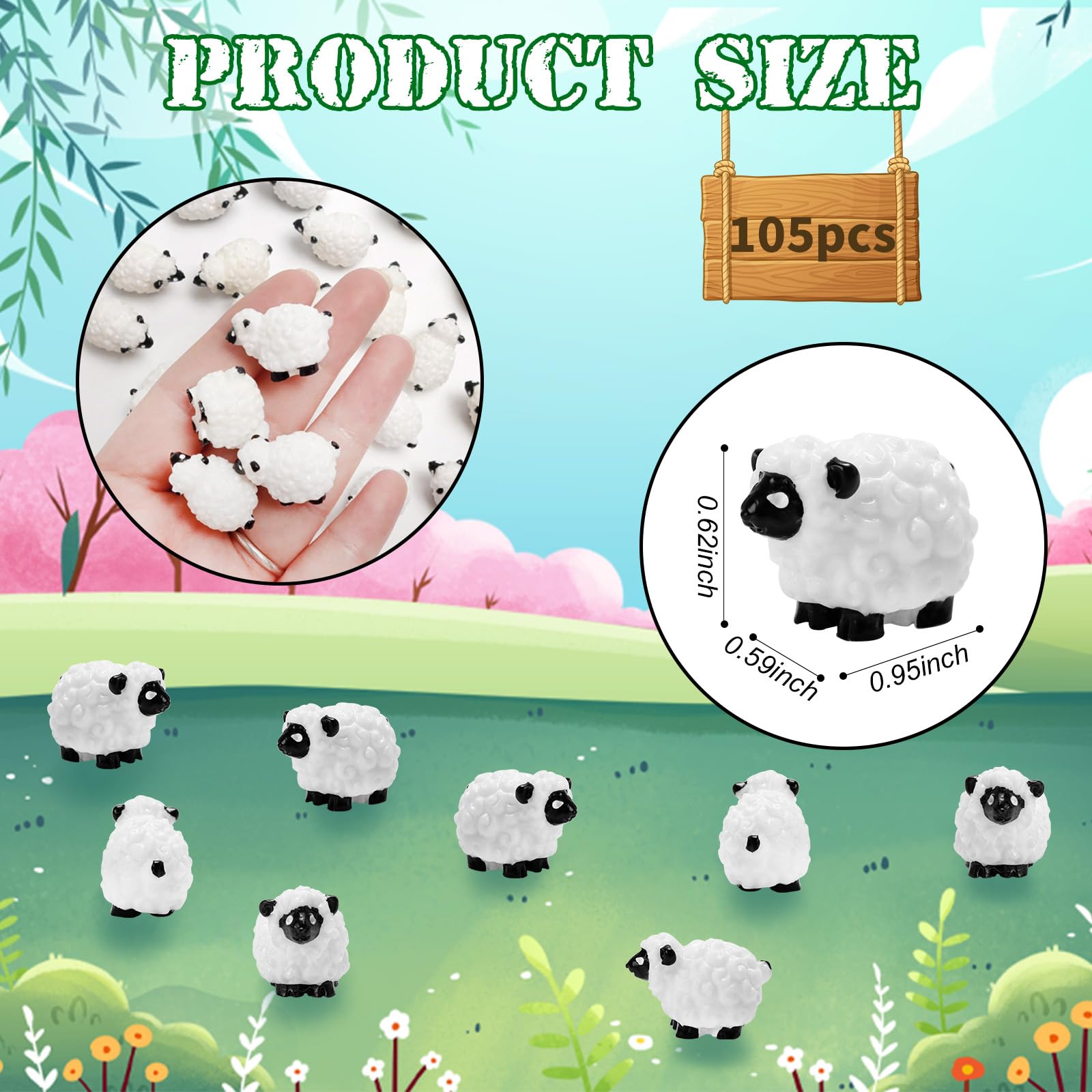 Bbiamsleep tiny resin sheep figures add charm to micro landscapes