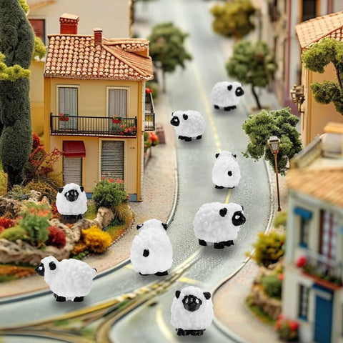 Bbiamsleep sturdy resin sheep figures brightening DIY crafts