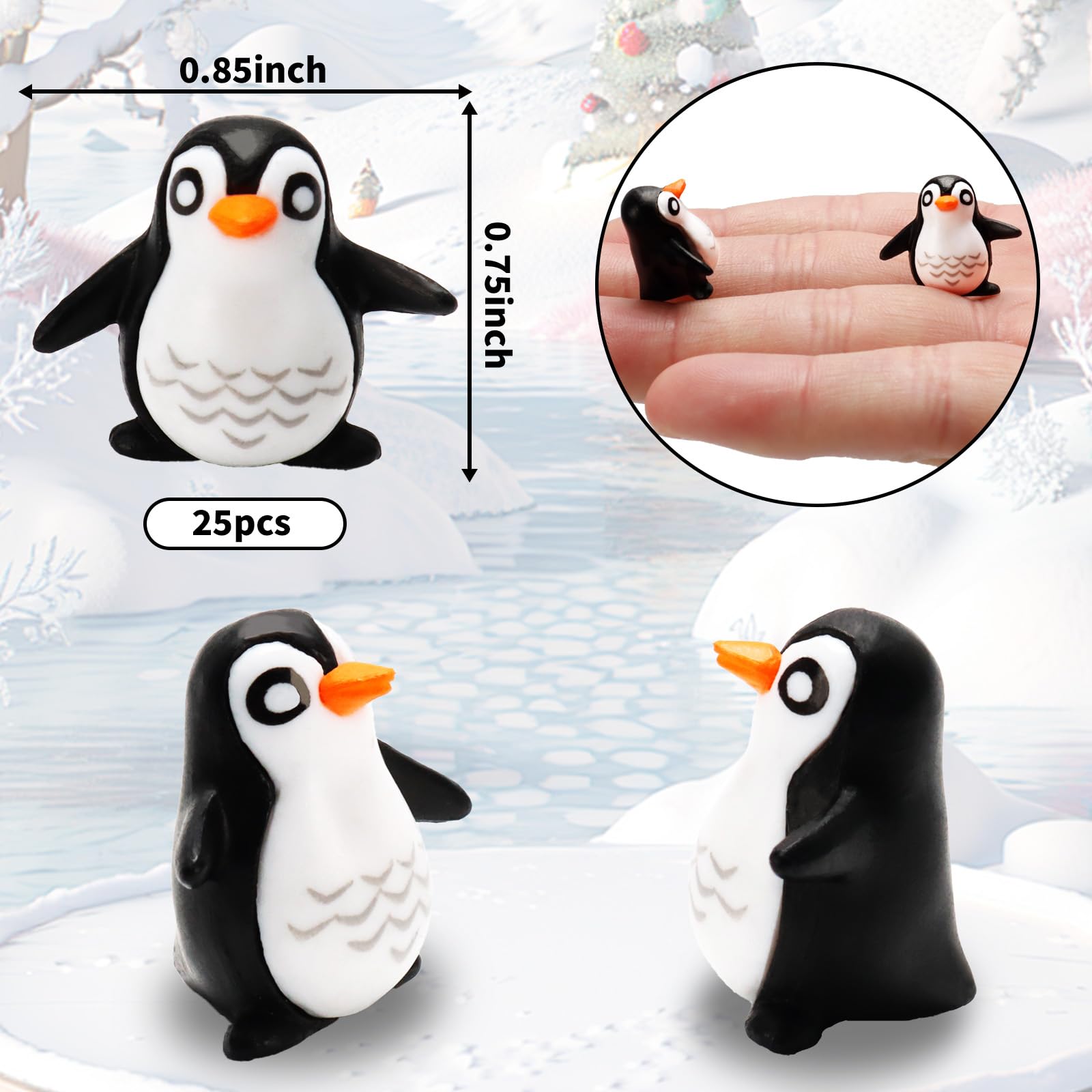 Bbiamsleep penguin figurine adds charm to fairy gardens and winter displays