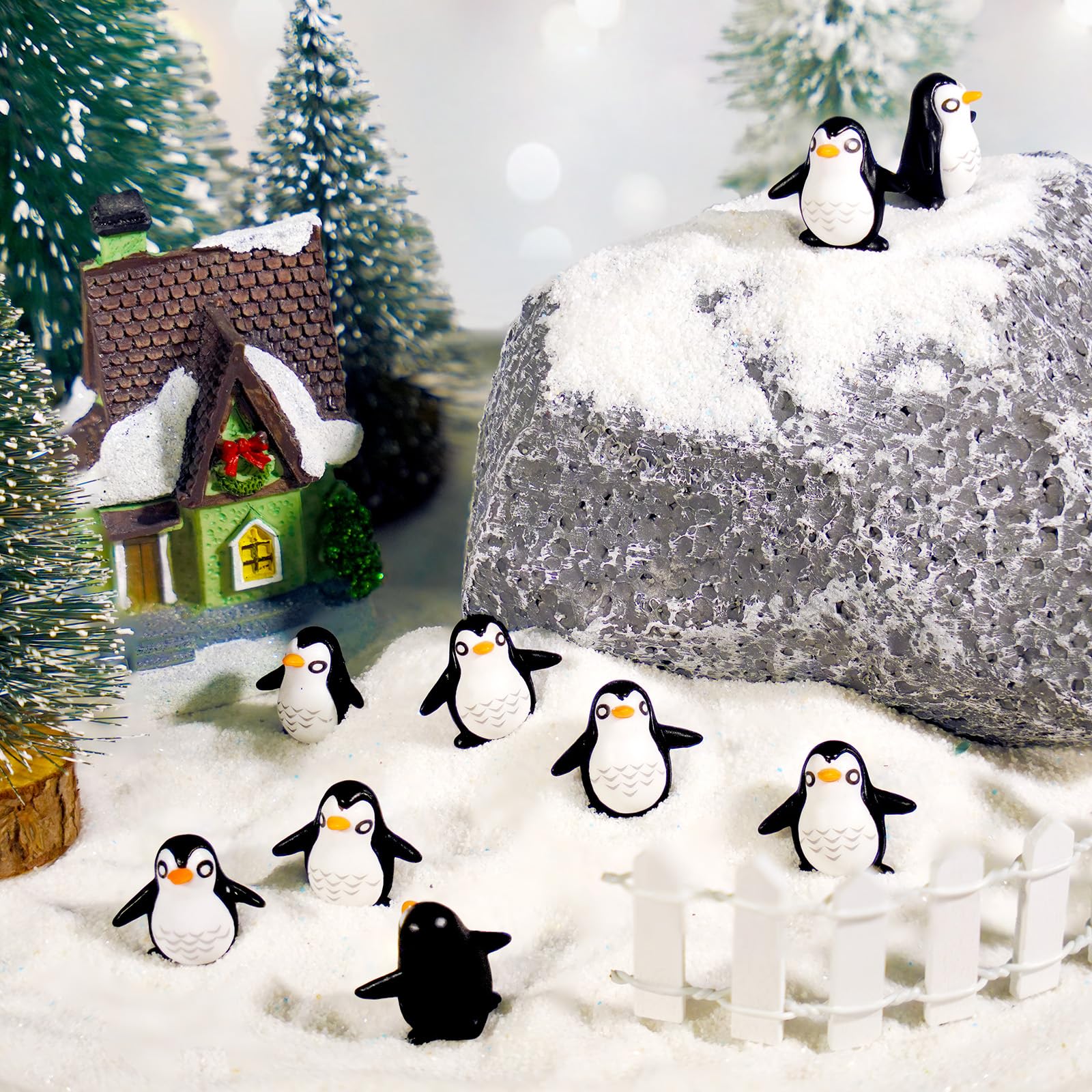 Bbiamsleep resin penguin figurines for DIY crafts and winter displays.
