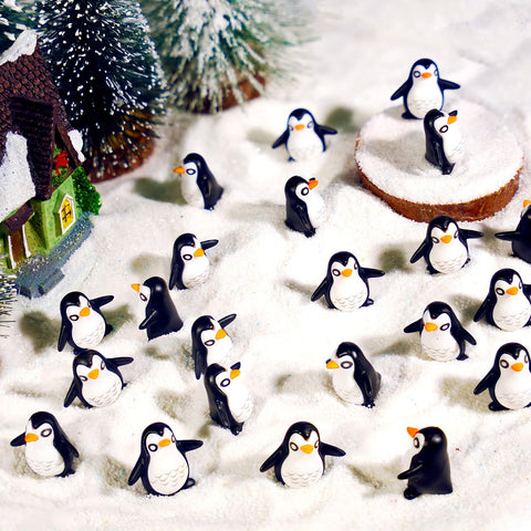 Bbiamsleep winter decor penguin figures decorate tabletops with playful elegance.