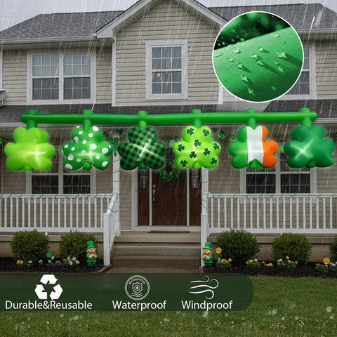 bbioc shamrock plaid and Irish colors design glowing at night