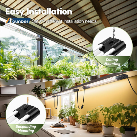 BBOUNDER linkable grow-light setup supports scalable configurations.