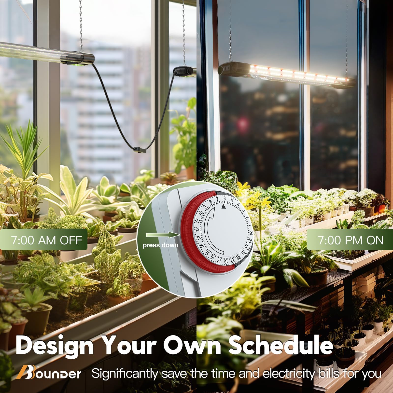 BBOUNDER linkable grow lights connect up to five units for flexible layouts
