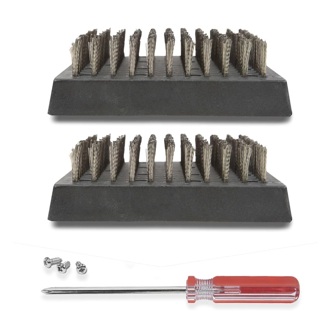 BBQ-Aid 2 pack grill brush replacement heads for easy no scratch cleaning