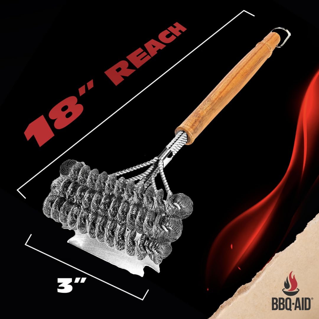 BBQ-AID all-grill-types compatibility supports porcelain, ceramic, and infrared surfaces.