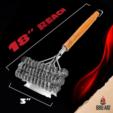 BBQ-AID all-grill-types compatibility supports porcelain, ceramic, and infrared surfaces.