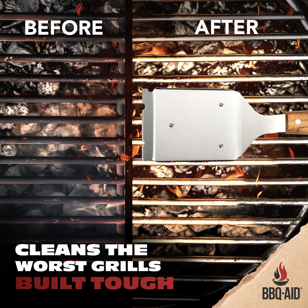 BBQ-AID no-scratch cleaning for delicate porcelain and ceramic grates.