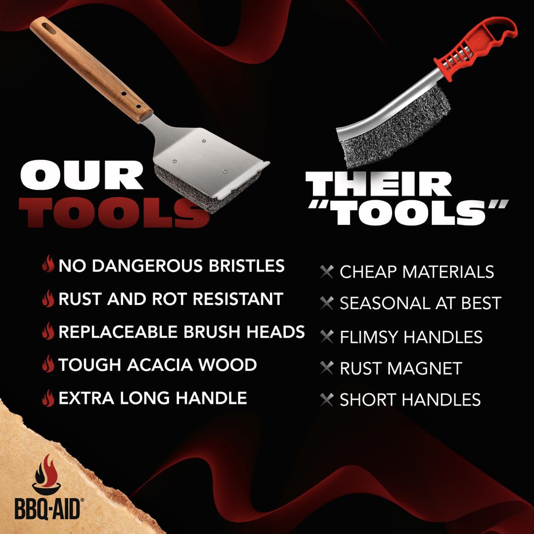 BBQ-AID premium materials blend delivers durable, long-lasting cleaning performance.