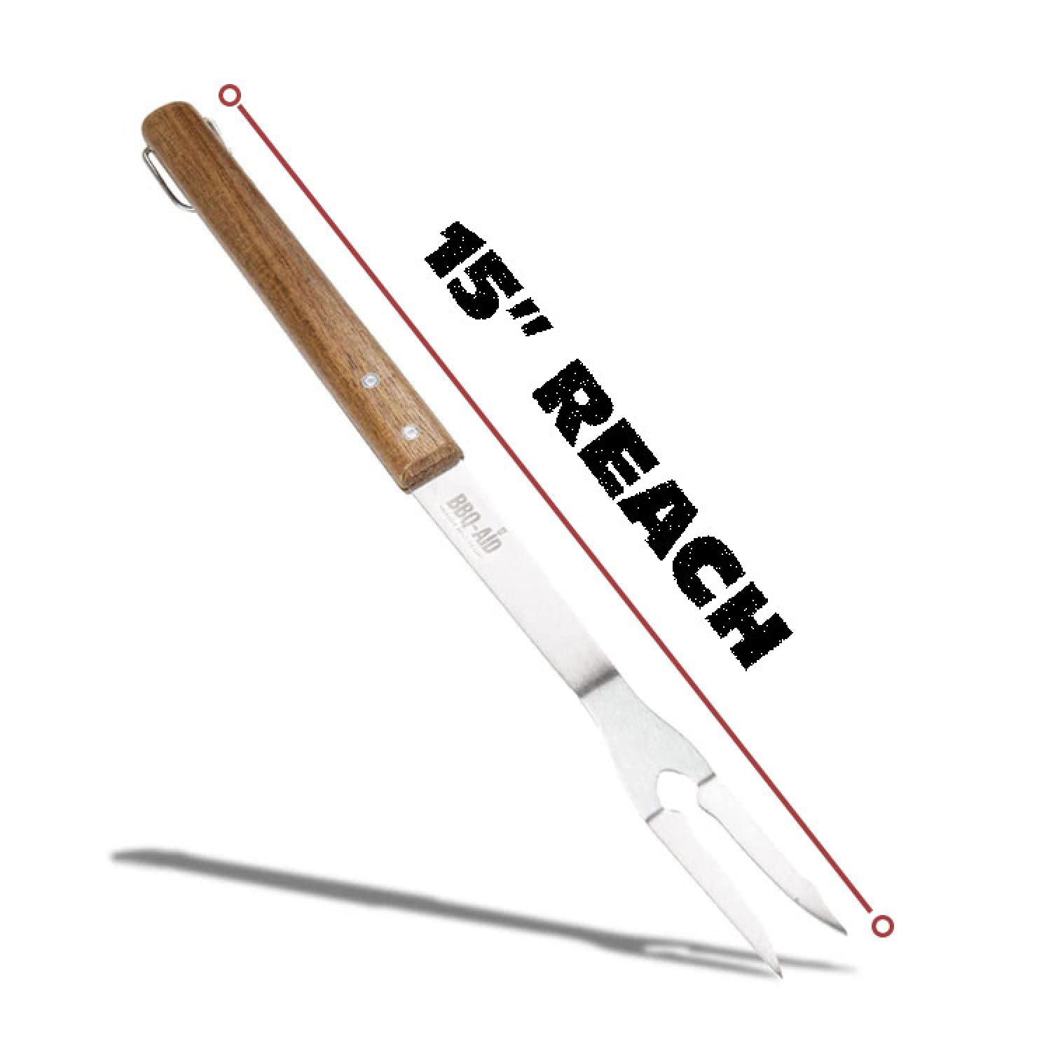 BBQ-Aid set in use shows tongs and spatula in action.