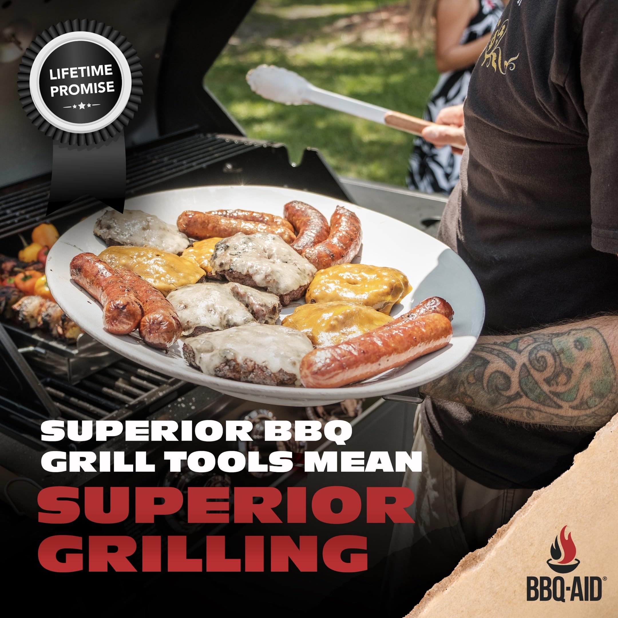 BBQ-Aid stainless steel finish ensures durability and easy cleaning.