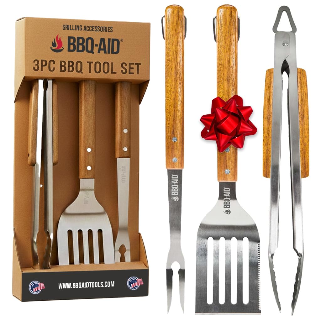 BBQ-Aid tongs with a sturdy steel build for precise flipping.