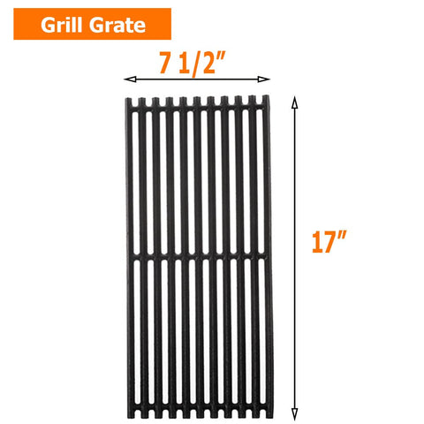 BBQ Future cast-iron grate 17x22-1/2 total size for even cooking.