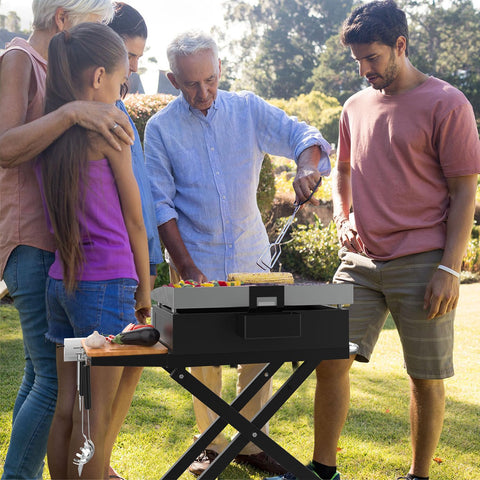 BBQ Future griddle-stand hook accessories showcases organized cooking setup