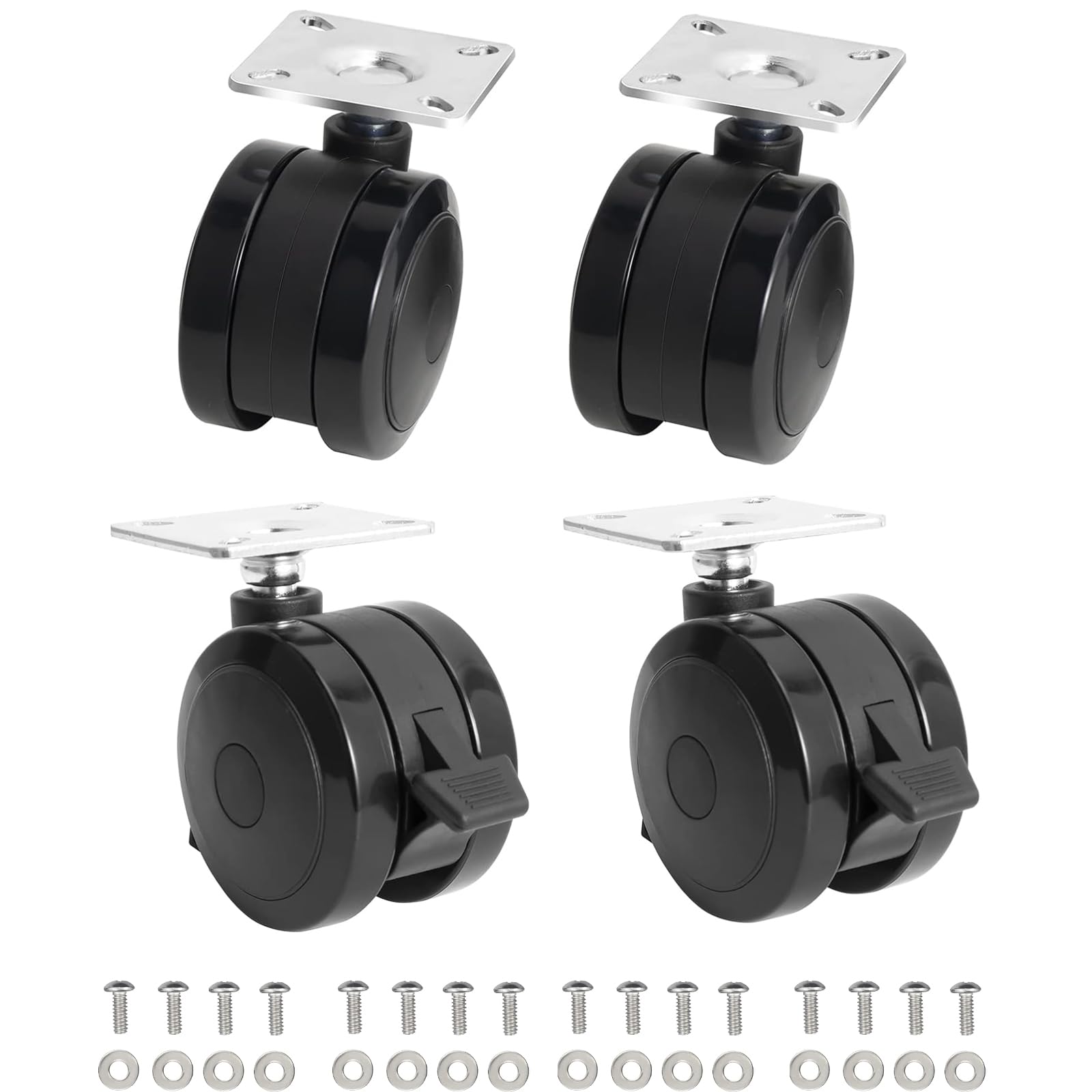 BBQ Future locking caster 69828 front view with plate for easy Weber Spirit replacement