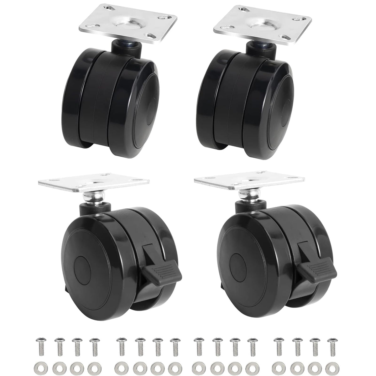 BBQ Future locking caster 69828 front view with plate for easy Weber Spirit replacement