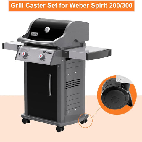 BBQ Future packaging includes four locking casters and hardware