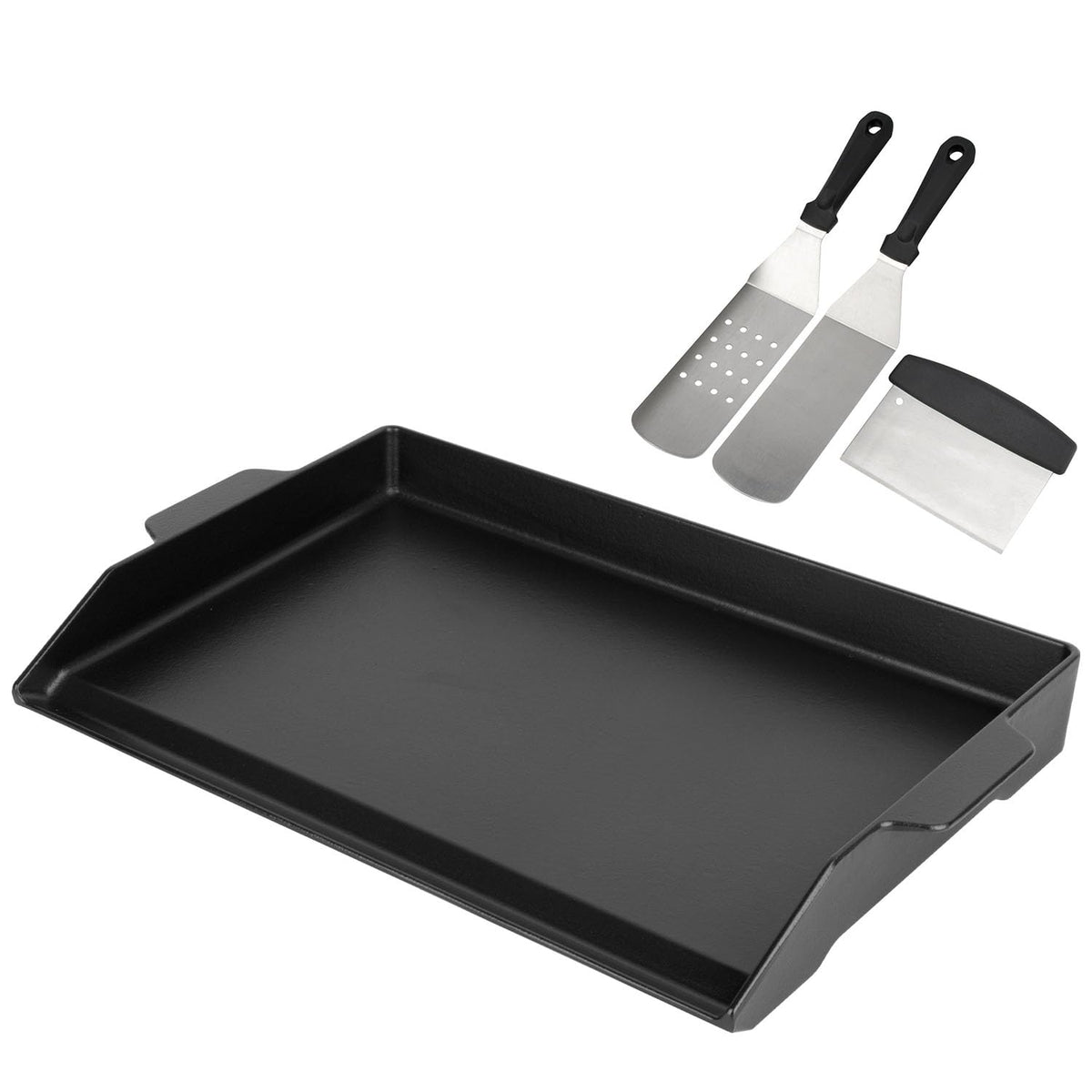 BBQ Future universal cast iron griddle insert on grill for extra cooking space