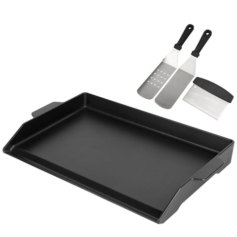 BBQ Future universal cast iron griddle insert on grill for extra cooking space