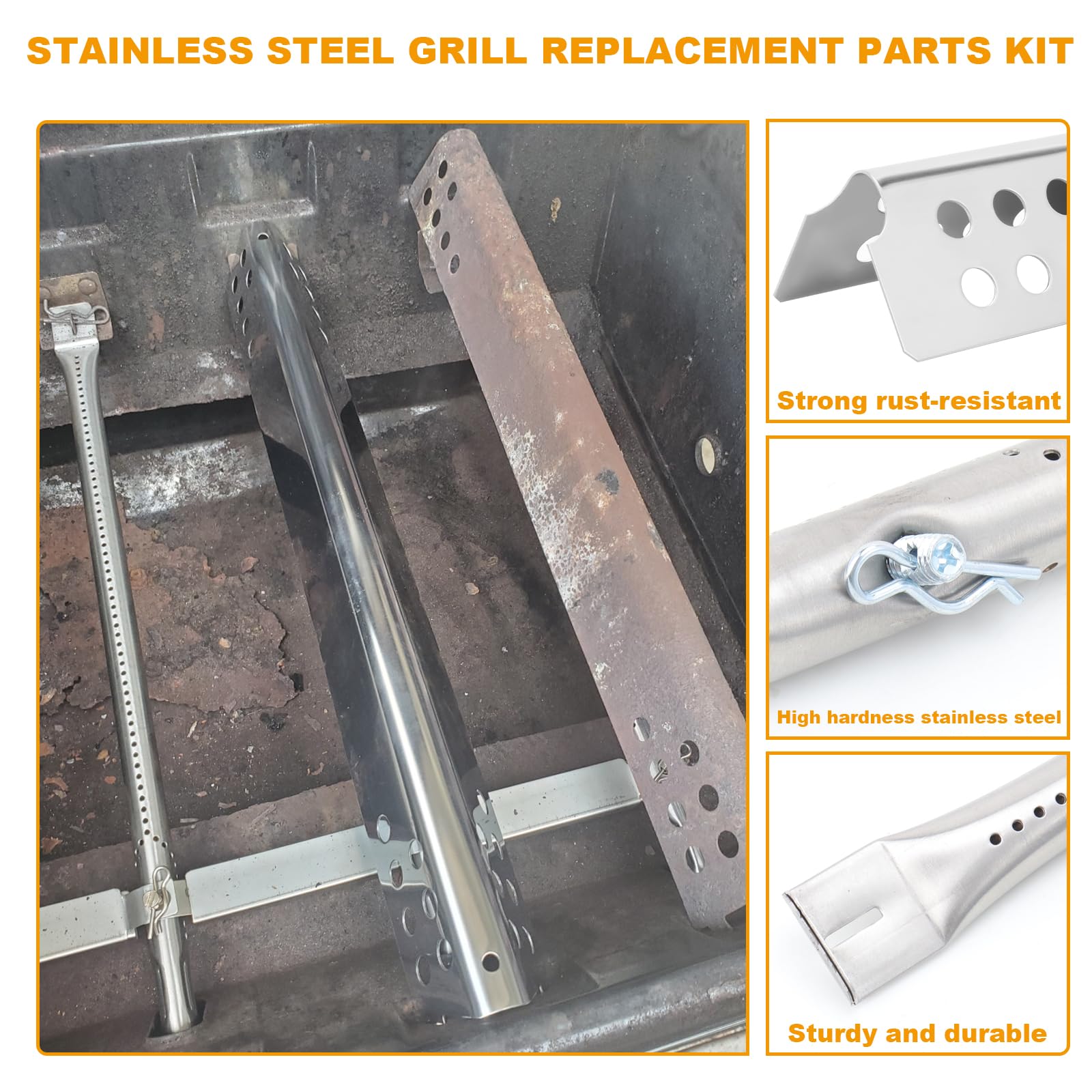 BBQ-PLUS burner tubes ensure reliable ignition and uniform airflow.