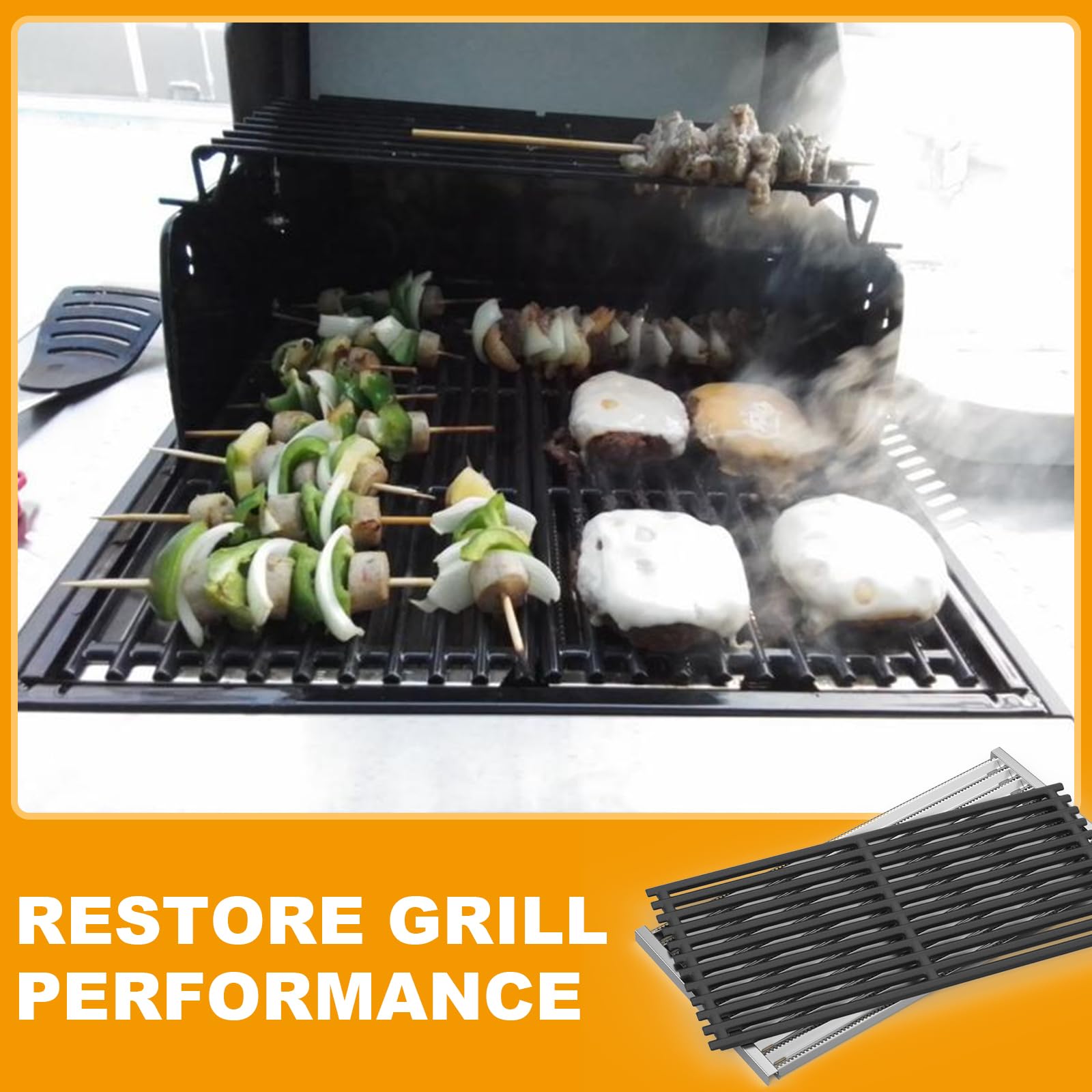 BBQ-PLUS burner tubes with precise holes support even grilling heat.
