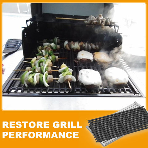 BBQ-PLUS burner tubes with precise holes support even grilling heat.