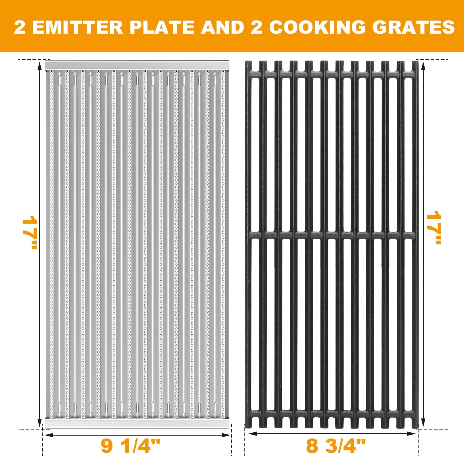 BBQ-PLUS cast iron cooking grates pair in action for even searing.