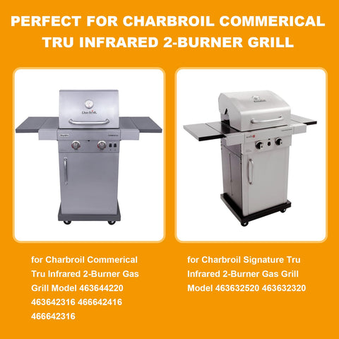 BBQ-PLUS stainless steel emitters show perforations for even heat distribution.