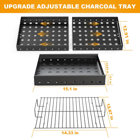 BBQ-PLUS charcoal basket replacement for PS9900-2190-6500 models improves compatibility