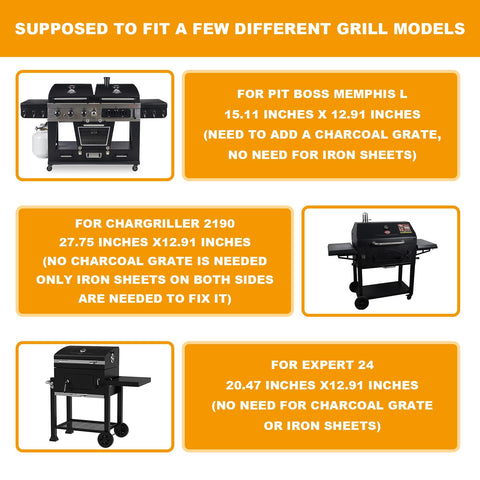 BBQ-PLUS charcoal tray compatibility with Pit Boss and Smoke Hollow grills