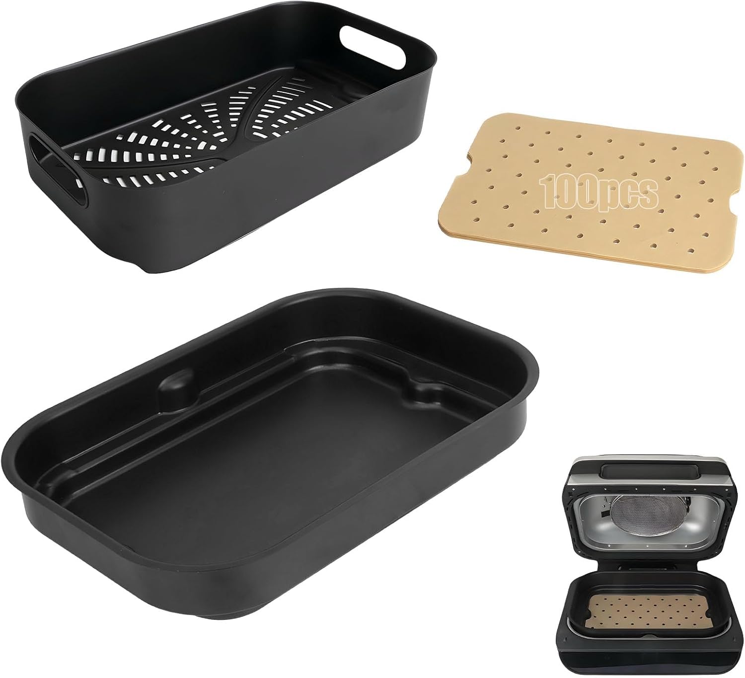 BBQ-PLUS grill crisper basket for Ninja Foodi enhances airflow for crispy results