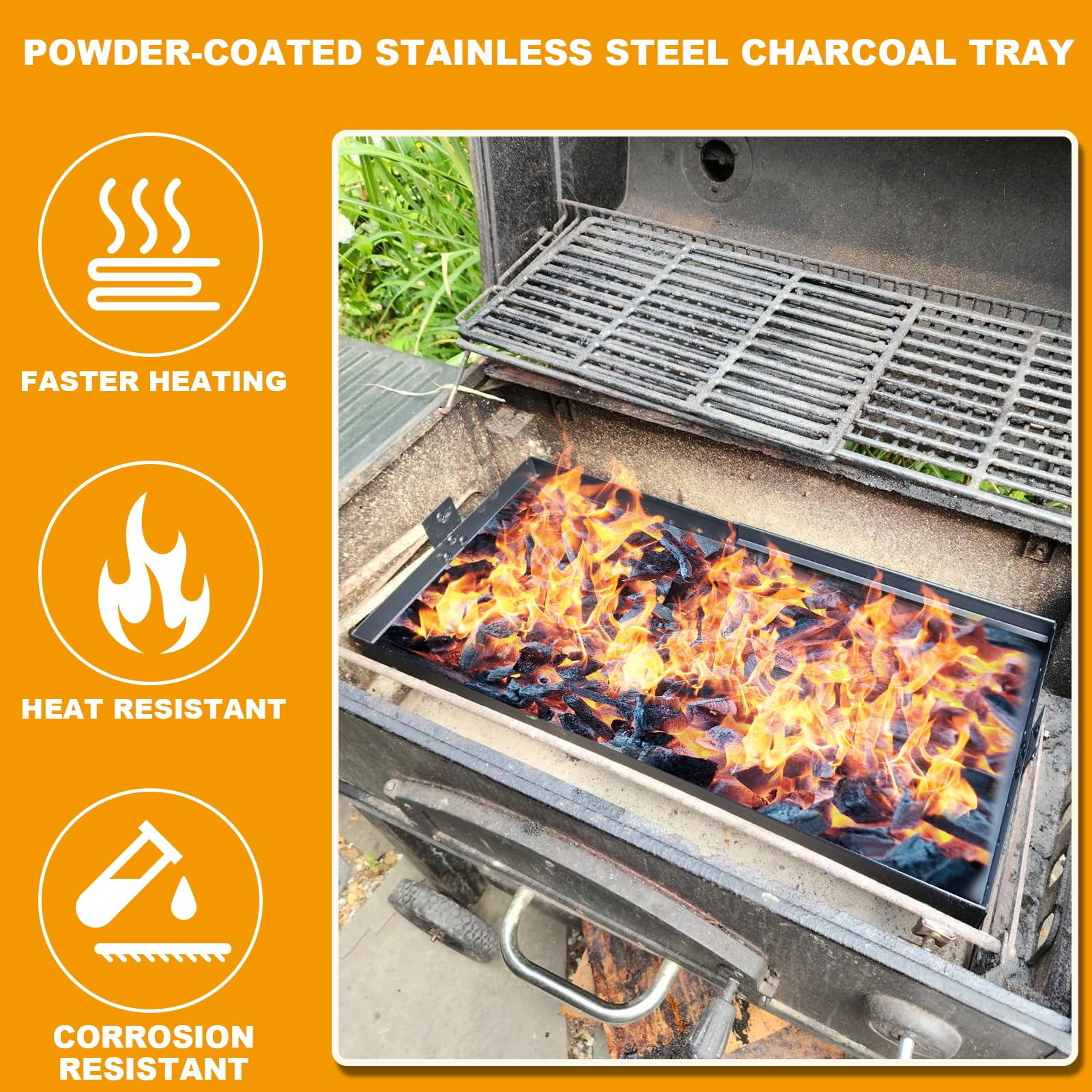 BBQ-PLUS tray with handles simplifies cleaning and safe transport