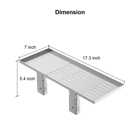 BBQ-PLUS warming rack folded for compact storage beside the grill.